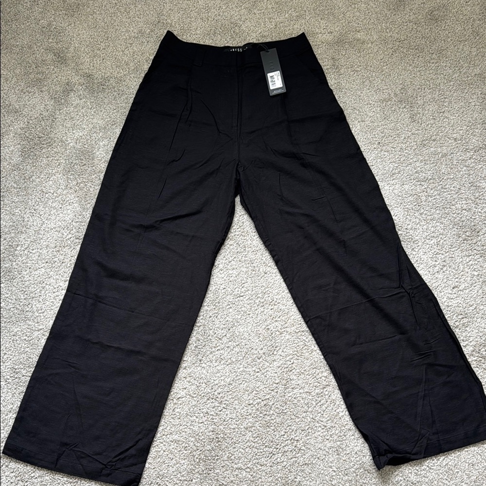 NWT Lioness La Quinta Linen Black Wide Leg Pants size S